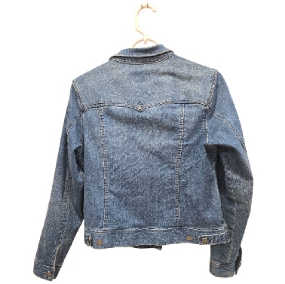 Liverpool Jeans Company Women’s Denim Jacket Blue Button Front Size M - Picture 2 of 12